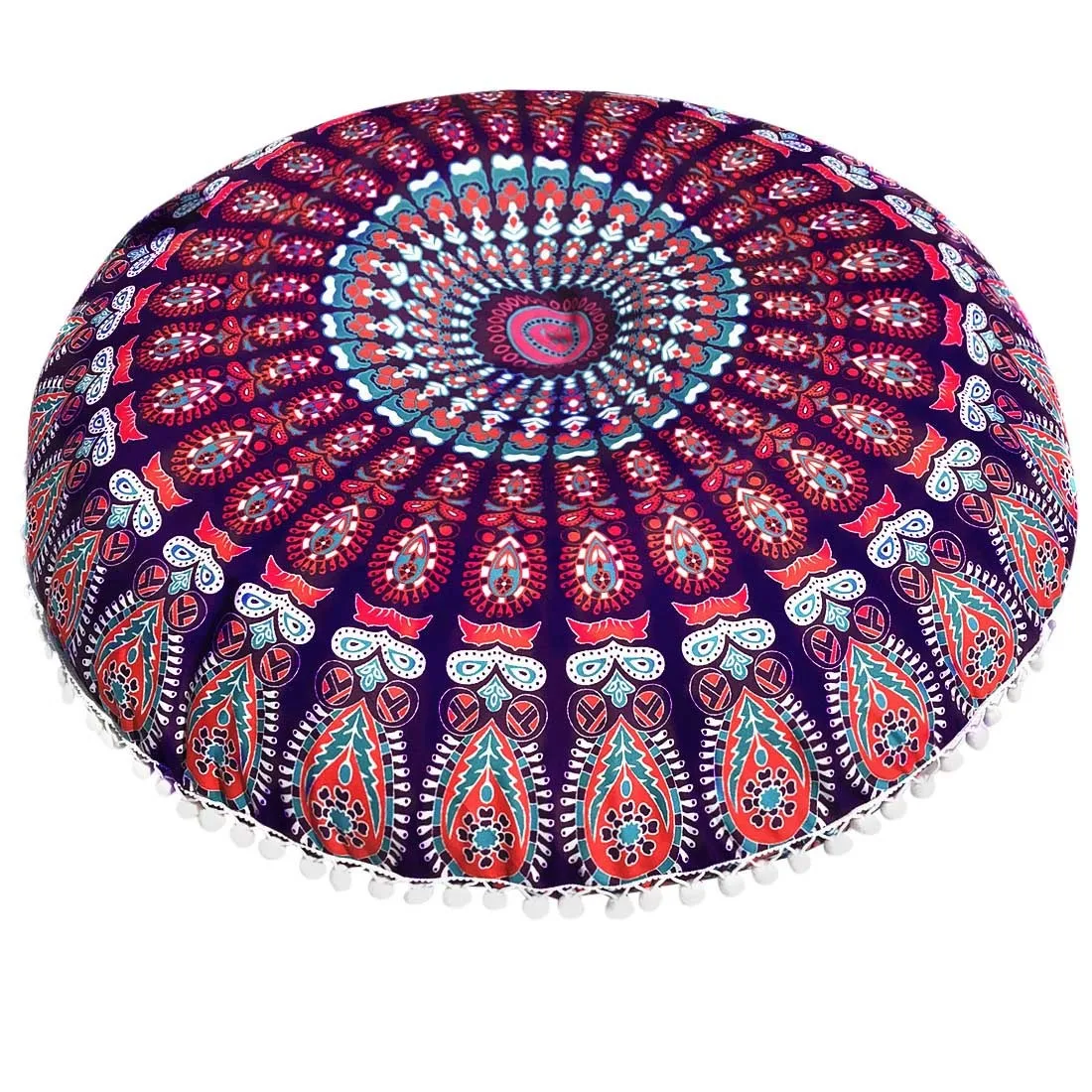 Mandala Floor Pillows Case Bohemian Meditation Cushion Cover Round Flower Print Pouf Retro Boho Tapestry Cover Cases 2pc/lot