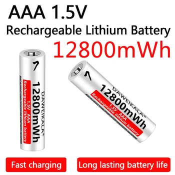 2024 AAA 12800mWh 1.5V Li-Ion batterie Rechargeable AAA Batteries au Lithium en gros pour souris lampe de poche ventilateur Machine de jeu