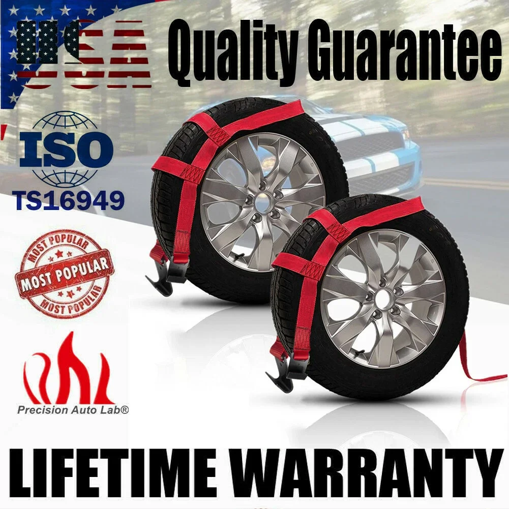 

2 регулируемых ремня для буксировочной тележки с плоским крючком, ремни для колес автомобиля, грузовика