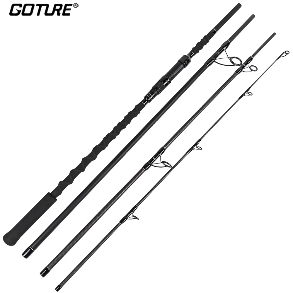 

Goture Bravel 4 Sections Surf Rod 9FT 10FT 11FT 12FT Carbon Fiber Surf Fishing Rod for Sea Bass Trout Spinnin Fishing Travel Rod