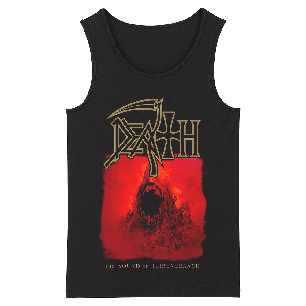 

Death Heavy Metal Subculture Outfit Trendy Lady Dark Devil Printed Vest with Two Tendons