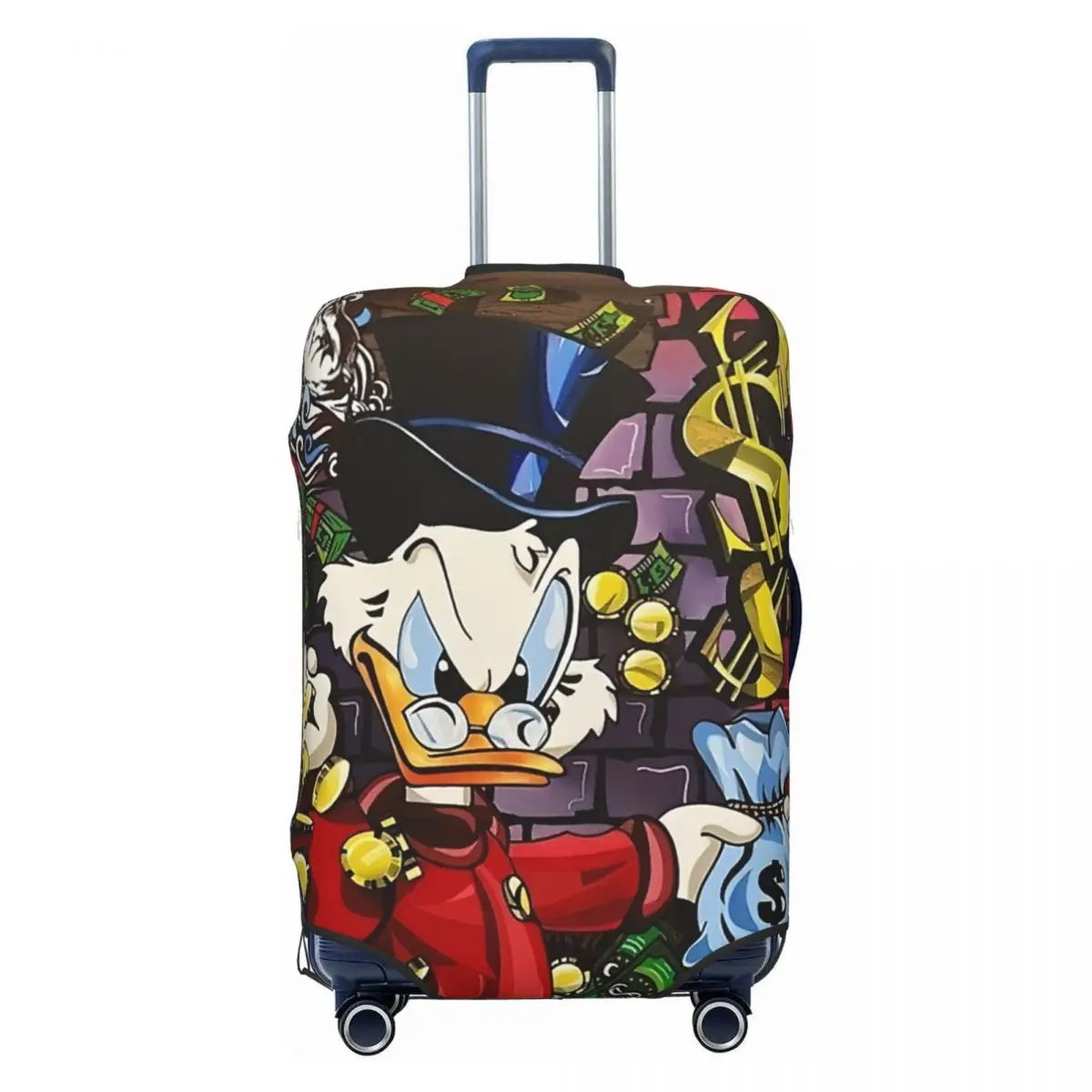

Custom Scrooge McPato Donald Duck Luggage Cover Protector Funny Travel Suitcase Covers for 18-32 Inch