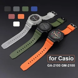 16mm Rubber Watch Strap for Casio GA-2100 GM-2100 Watch Band Quick Release Diving Sport Wristband Women Men Bracelet