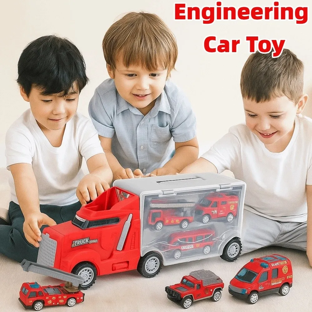 

Забавный инженерный автомобиль, игрушечный мобильный автомобиль, полицейская машина, строительные игрушки, грузовик, красный/синий, транспортер, детская игрушка-автомобиль