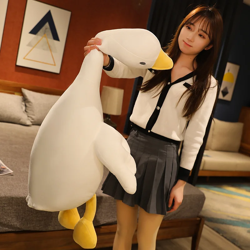 

1PC 60/100CM Huge Goose Plush Toys Big Duck Doll Soft Stuffed Animal Sleeping Pillow Cushion Christmas Gifts for Kids and Girls