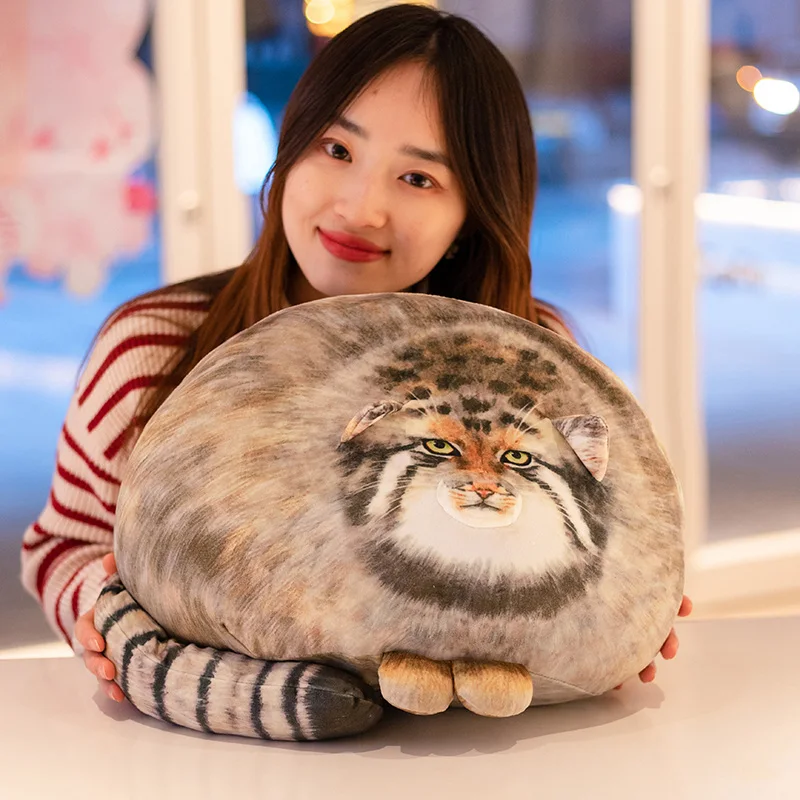 

Hot 1pc 30/40/55cm Simulated Otocolobus Manul Plush Toys Pallas's Cat Stuffed Animal Doll Soft Fat Cat Pillow For Children Gifts