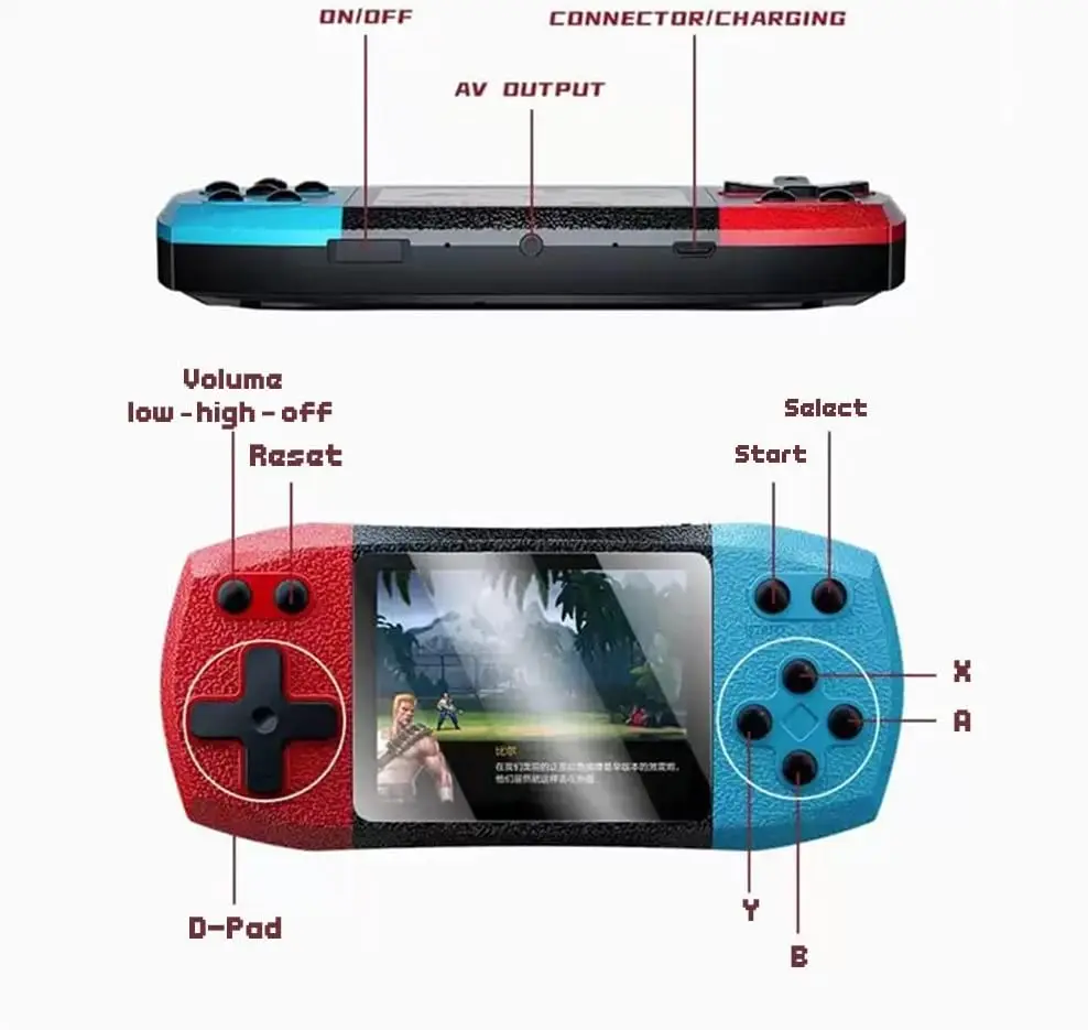 Mini consola de videojuegos Retro integrada en 620 juegos clásicos juego portátil Playe AV Ouput juego para niños