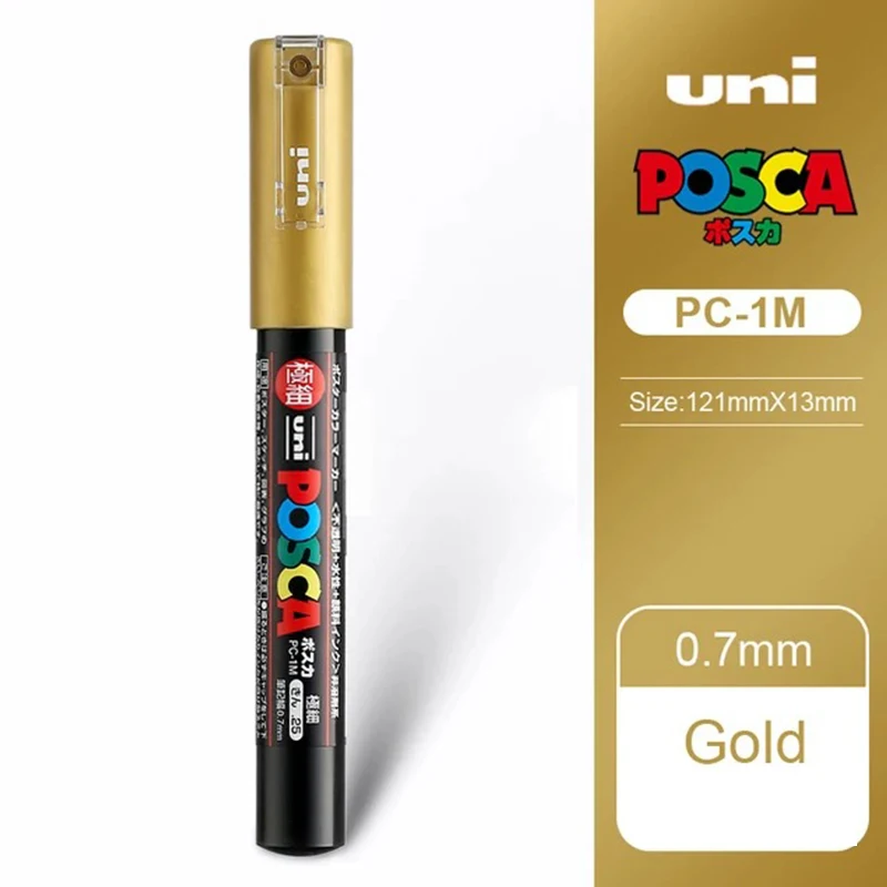1 stücke Japan UNI POSCA Marker Stift PC-1M/3M/5M POP Poster Graffiti Permanent acryl Marker Weiß Schwarz Gold Silber Kunst Liefert