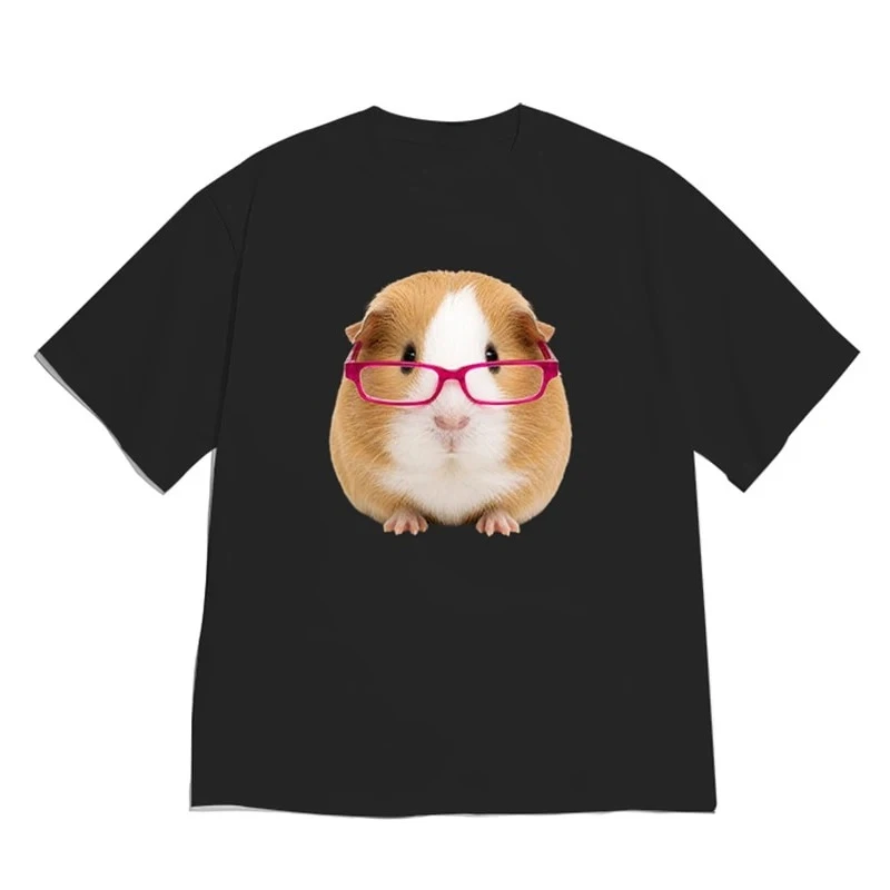 Cute Guinea Pig Graphic 2000s Y2k Clothes Cutecore Women's Clothing Short Sleeve Harajuku Free Delivery Shipping Clothes Woman