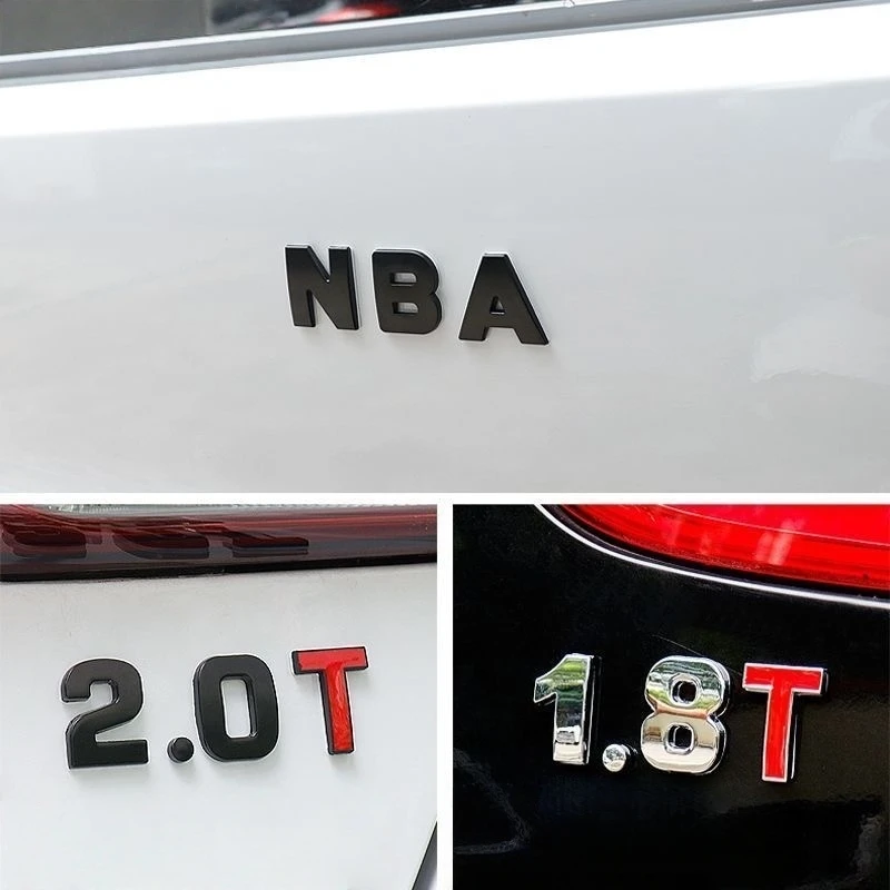 ملصقات سيارة ثلاثية الأبعاد ملصقات سيارة مزخرفة معدنية مخصصة يمكنك صنعها بنفسك تعديلات الحروف والأرقام لألواح الذيل الخلفية لجسم السيارة
