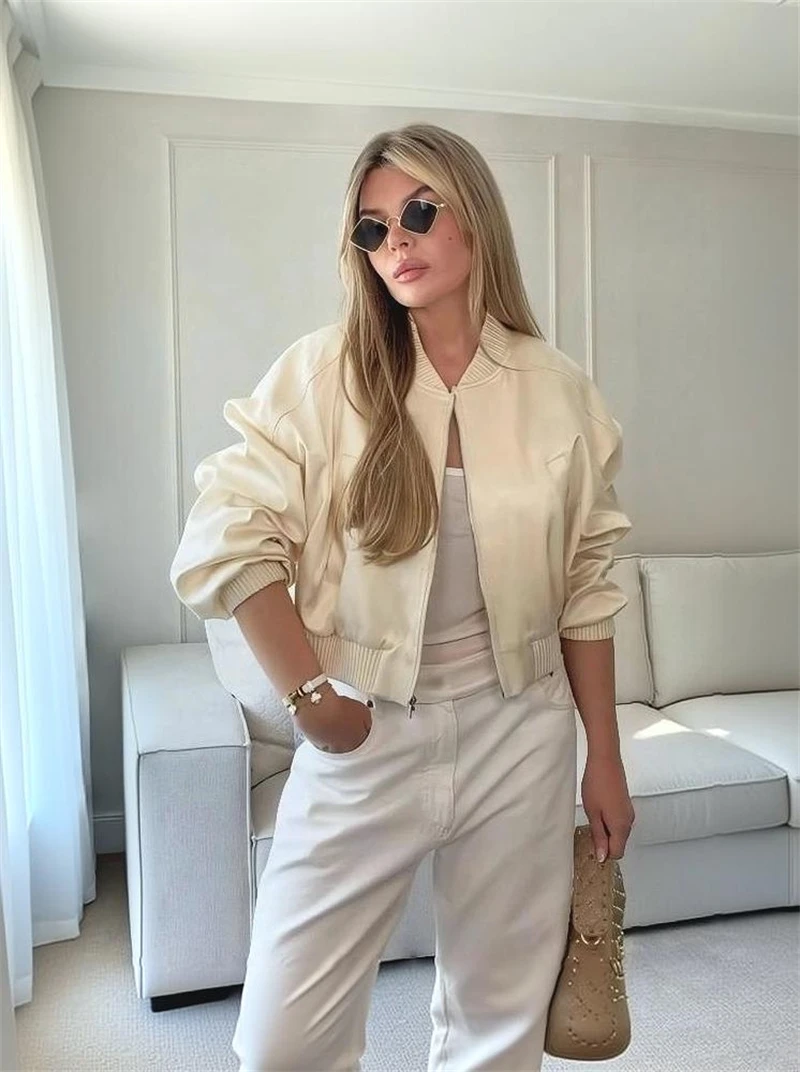 Chaqueta de piloto de satén in - Street Fashion Trends 2026 reseña y precio