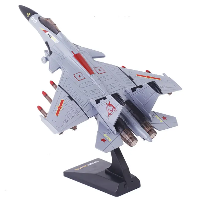 NEW Flying Shark J-15 Alloy Stealth Fighter Aircraft Airplane Model Metal Fighter Battle Plane Model Sound Light Kids Toys Gifts