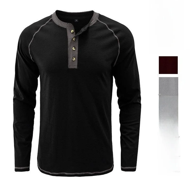 

Men's oulder Length Long Sve Base irt Loose Fit Cotton Casual Basic Color T-irt for Daily Wear