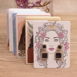 100pcs newest one/two pari stud earring package card beauty head dangling earring tag 5x6.5cm jewelry package display card