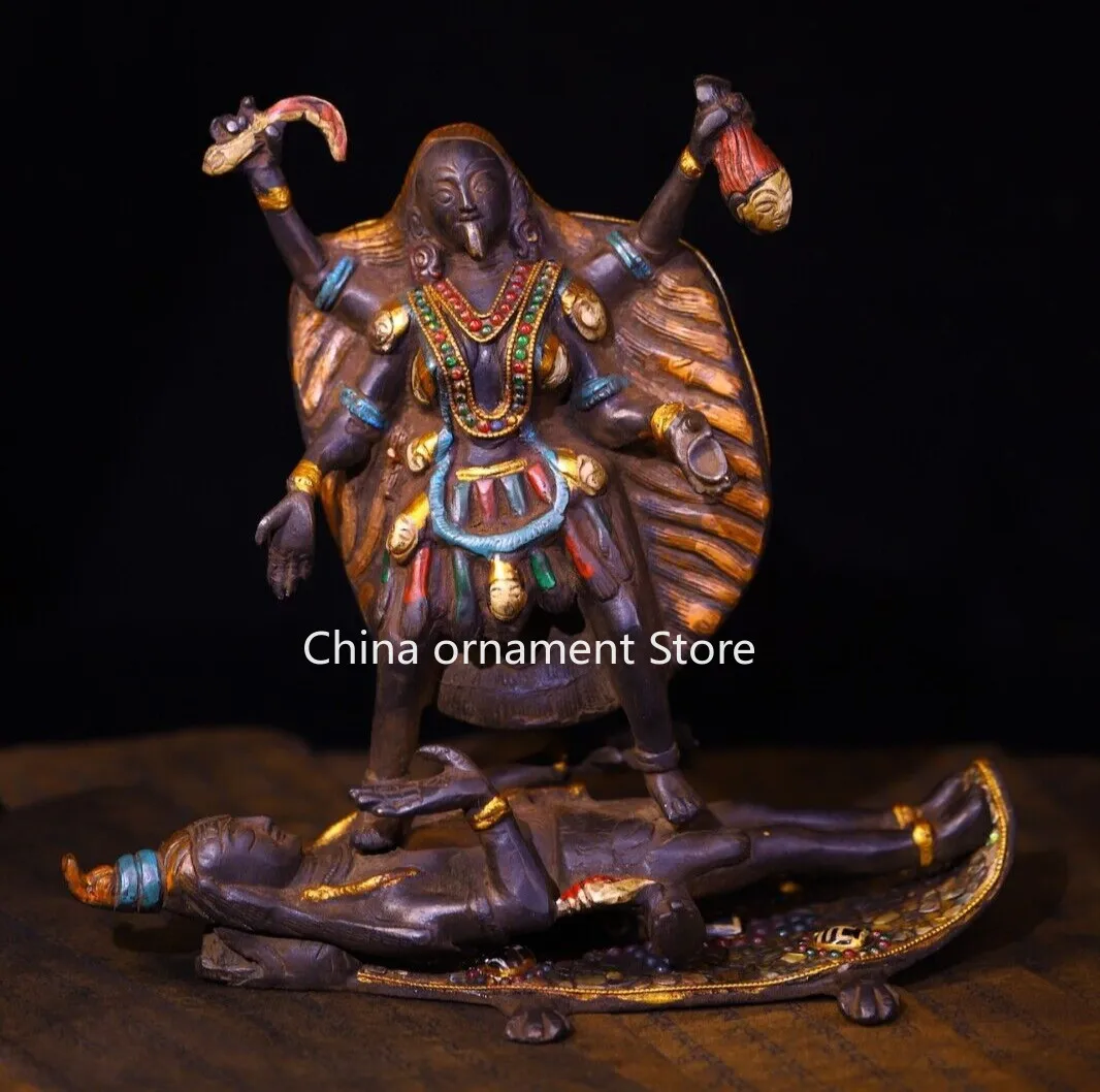 Old Tibet Buddhism Temple Bronze Cundhi Bodhisattva Cundi Buddha Statue TQA