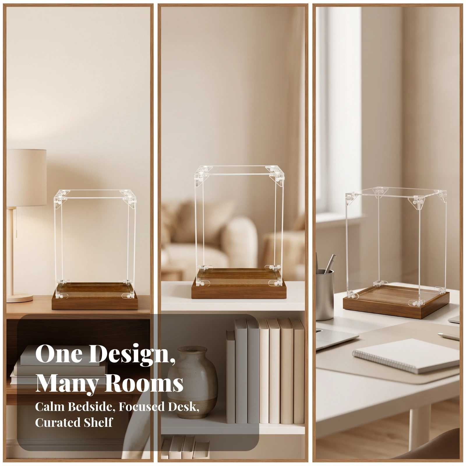 Display Case Acrylic - Ahşap Tabanlı Akrilik Vitrin, Koleksiyoncular, Ev