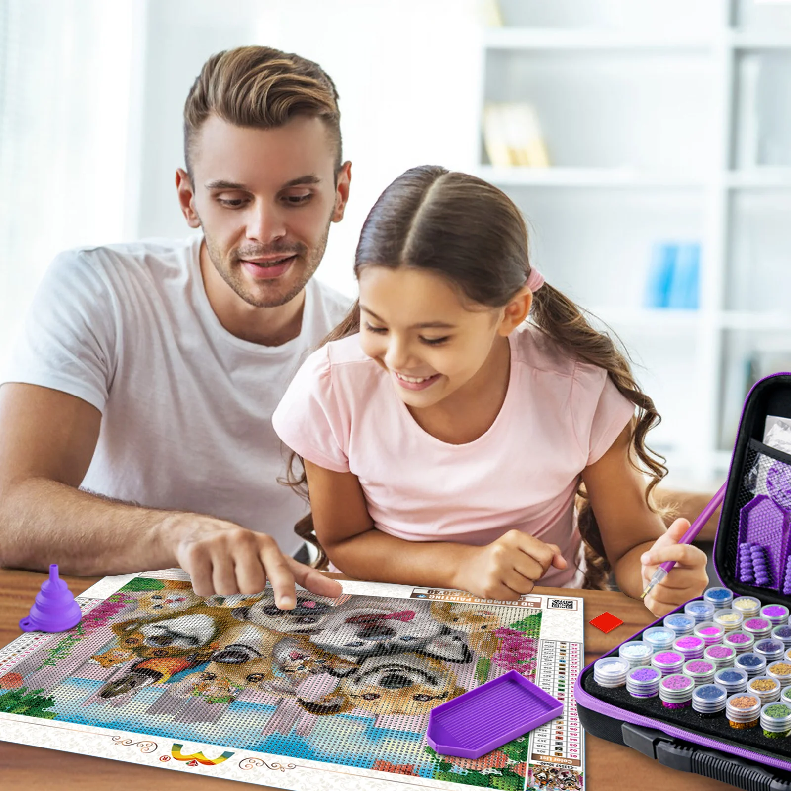 Afbeelding 5: 30/60/120 Stuks Diamantpuzzel Kraal Opbergdoos, Complete Set Diamantpuzzel Gereedschap en Stickers, Kunstpuzzel Opbergtas