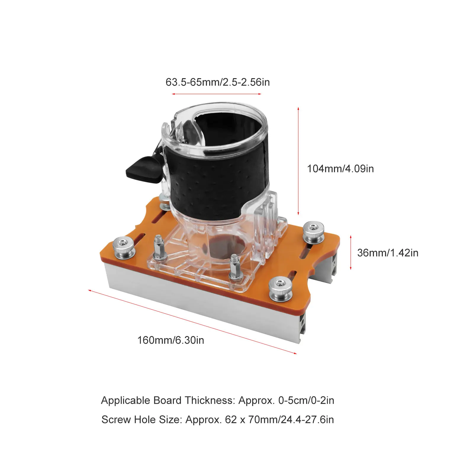 Wood Router Base Aluminum Alloy 0-5cm Adaptable Board Thicknesses Accurate Slotting Router Slotting Bracket for Grooving