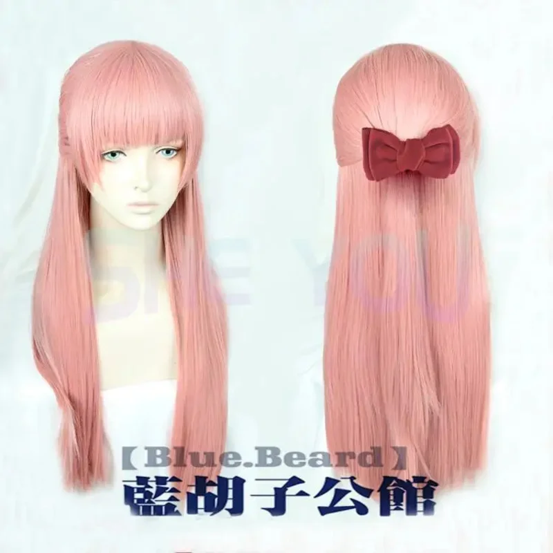 Wotaku ni Koi wa muzukashii otaku Momose Narumi 70cm long orange pink cosplay hair wig bow hairpin