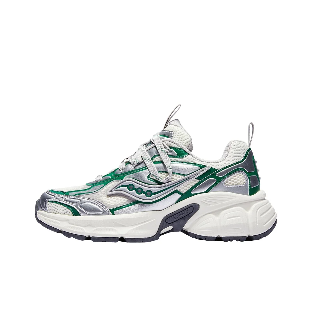 Saucony 2K CAVALRY Zapatos casuales bajos antideslizantes, transpirables y de apoyo unisex plata verde S79053-12