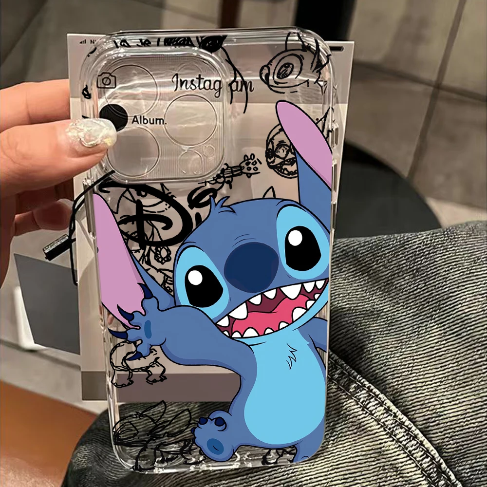 Милый мультяшный чехол для телефона S-Stitch для Oppo A6 A3X A5X A60 A2 A1 A98 A96 A78 A97 A76 A36 A55 A16 4G 5G Pro, прозрачная задняя крышка из ТПУ