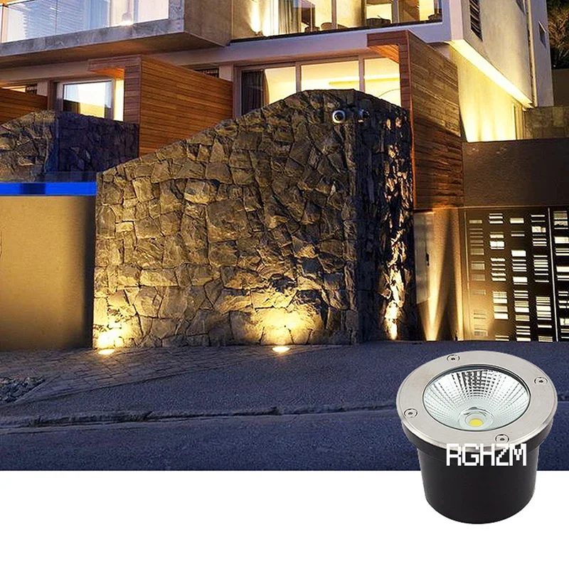 Waterproof IP67 3W 5W 10W 12W LED Garden Buried AC110v 220v Outdoor Recessed Deck Light Underground Lamp Sidewalk Lighting DC12V