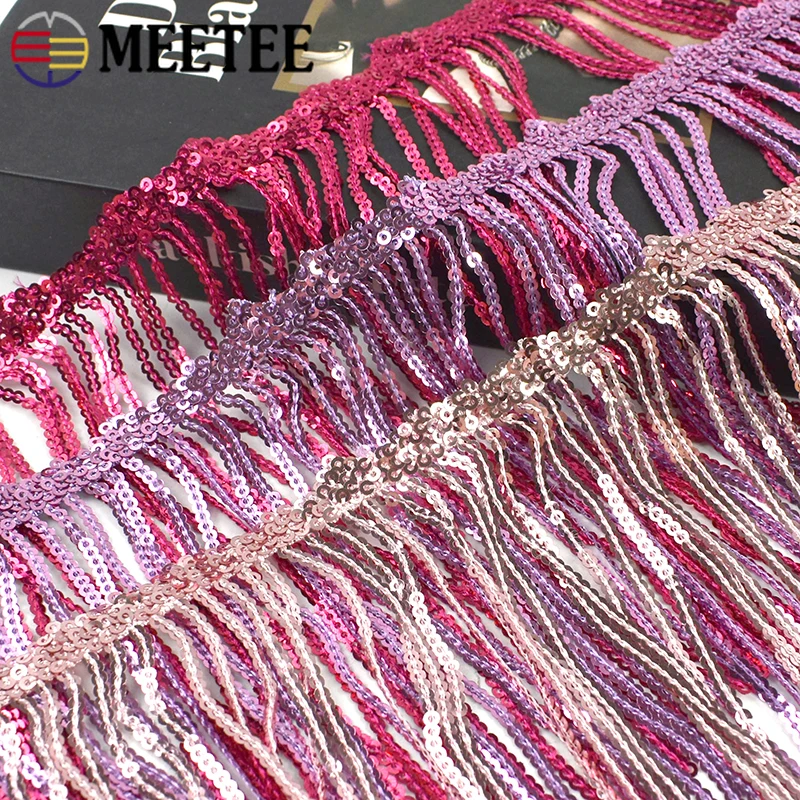 

1Pc=9.5Yards 17cm Laser Sequins Fringe Tassels Lace Trim Glitter Fringes Ribbon for Clothes Dress Crafts DIY Sewing Accessories