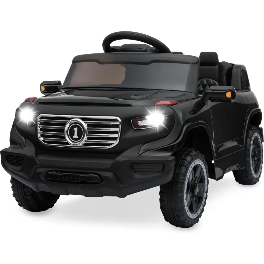 

6 В грузовик с дистанционным управлением для родителей, 3 скорости светодиодных фонаря, черный ездеход для использования в помещении и на открытом воздухе, безопасный дизайн, веселое