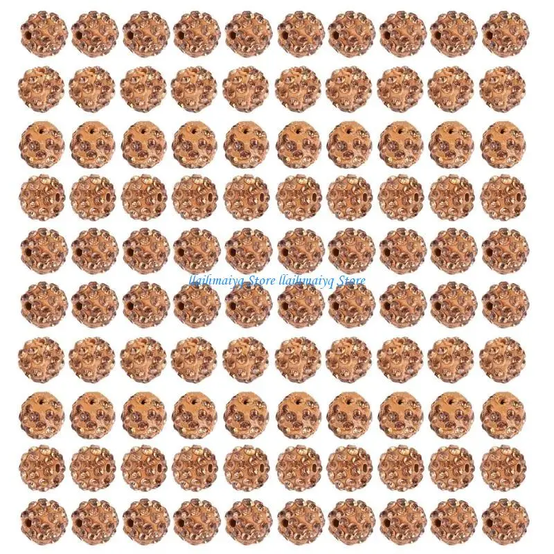 

573B 100pcs 10mm Diamond Clay Beads Colorful Rhinestones Beads for Handmade Jewelry