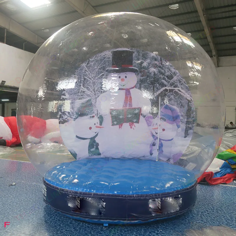 Bola de nieve inflable de la cabina de la foto clara del tamaño humano de la tienda inflable del globo de nieve de la Navidad