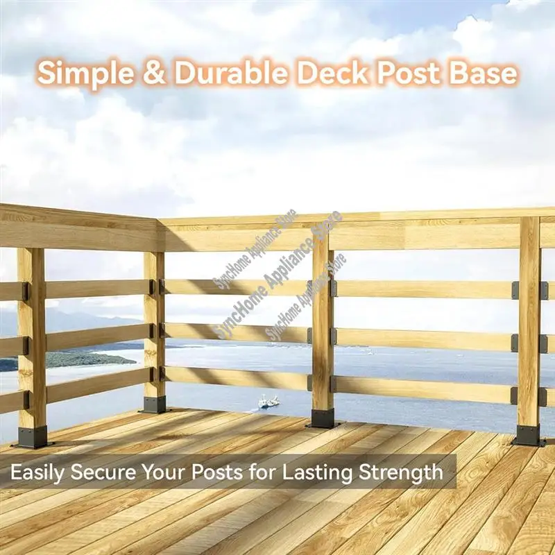 Base d'ancrage à bride en acier inoxydable, 4x4 pouces (autif: 3,5x3,5 pouces), avec vis pour garde-corps de pont (1 paquet)