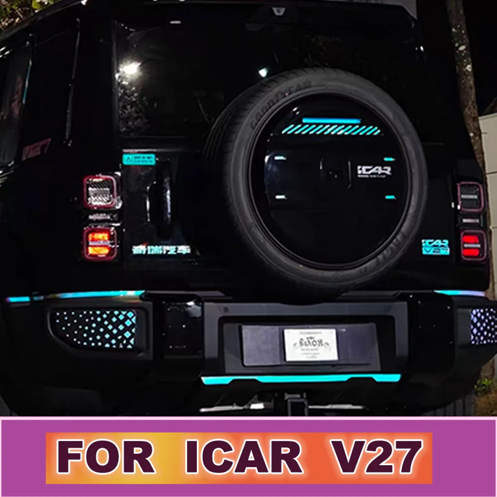 Laser Luminous Car Stickers For Chery iCAR V27 2026 2027 Dragon Scale Radar Wheel Eyebrow Exterior Accessories