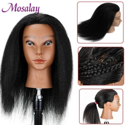 Afro Traininghead Mannequin Head With Human Hair Dummy Doll Hairdressing Training Heads Salon Manikin Head For Hair Braiding