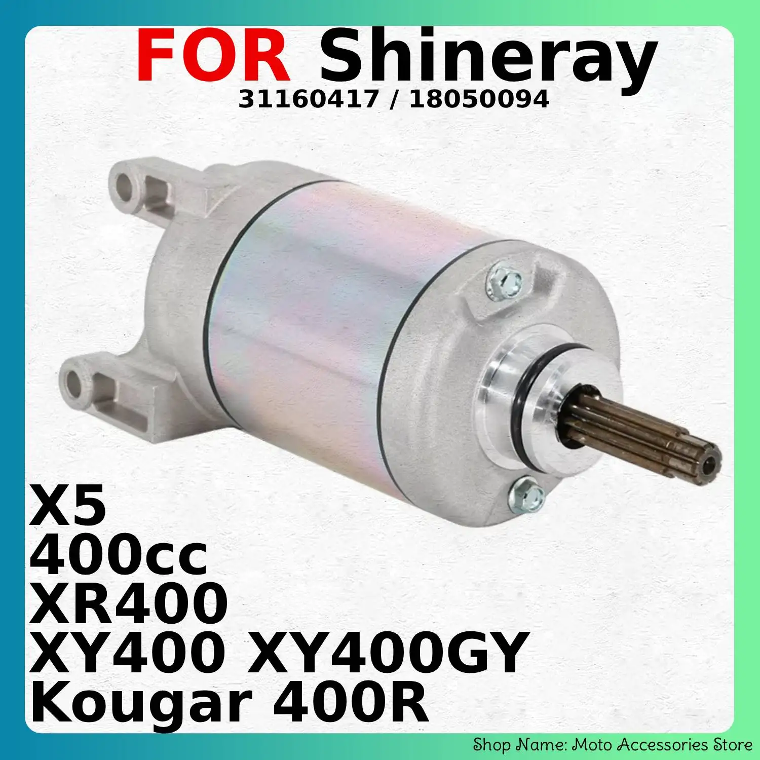 Motorcycle Starter Motor For Shineray Kougar 400R / X5 / 400cc / XY400 XY400GY / XR400 OEM:31160417 / 18050094