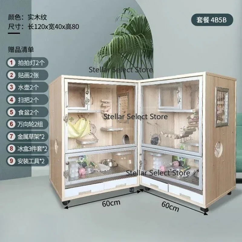 y Villa Nest Custom Cage Dating Cage Living CHouse Pet  House Anti-Bite Ecological Board Cooling Totoro Cabinet  cage