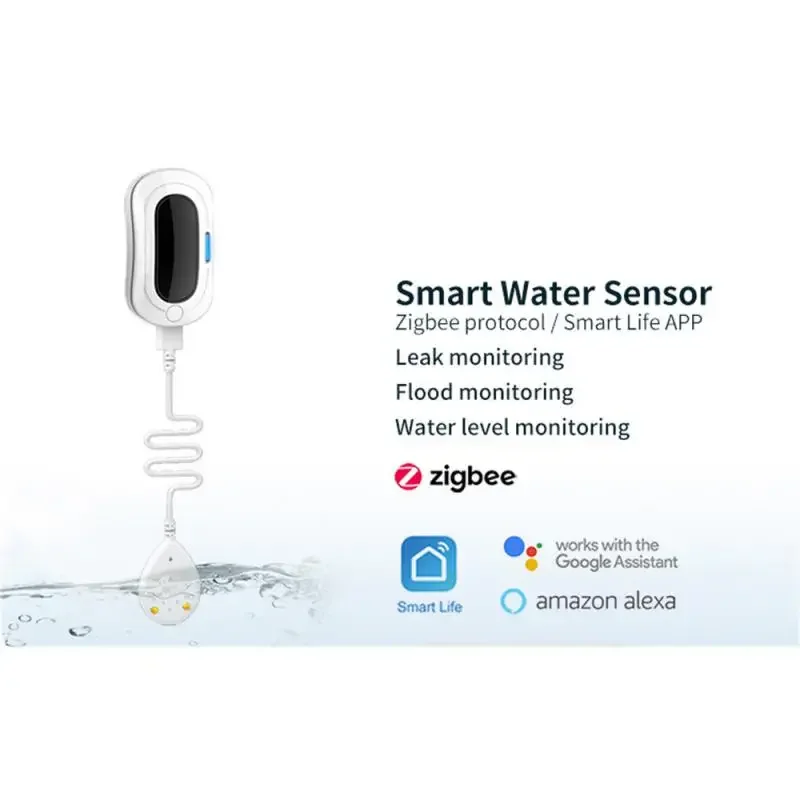 

Tuya Zigbee 3.0 Smart Flood Detector Water Leakage Alarm Water Level Alarm Home Overflow Alarm Work With Alexa Google Home