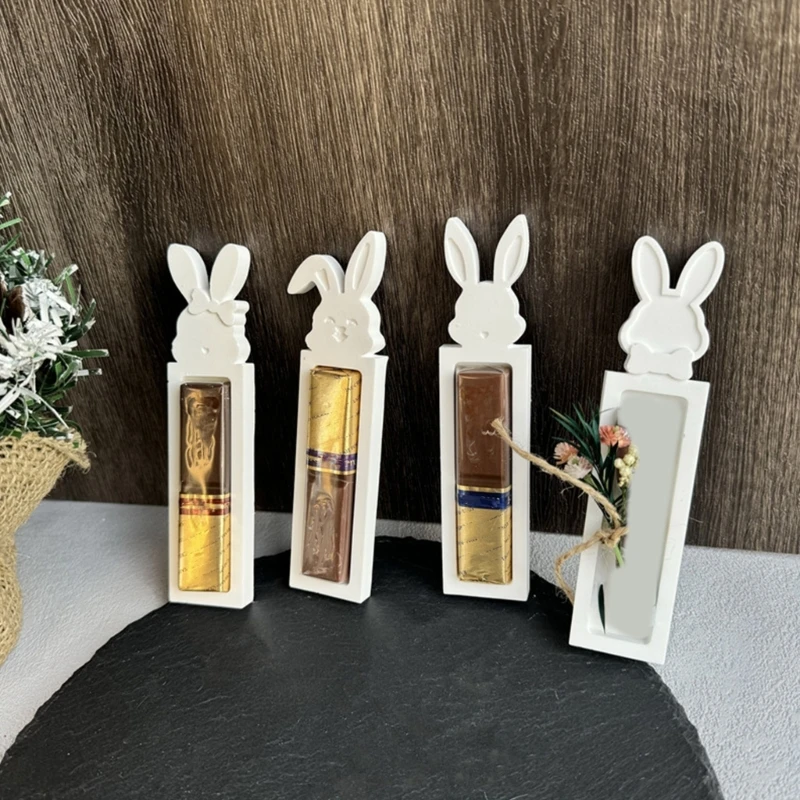 Easters Konijnen Molds Chocolade Holder Molds Siliconen Mold Gift Box Casting Mallen voor thuistafel Decoraties Y5GA