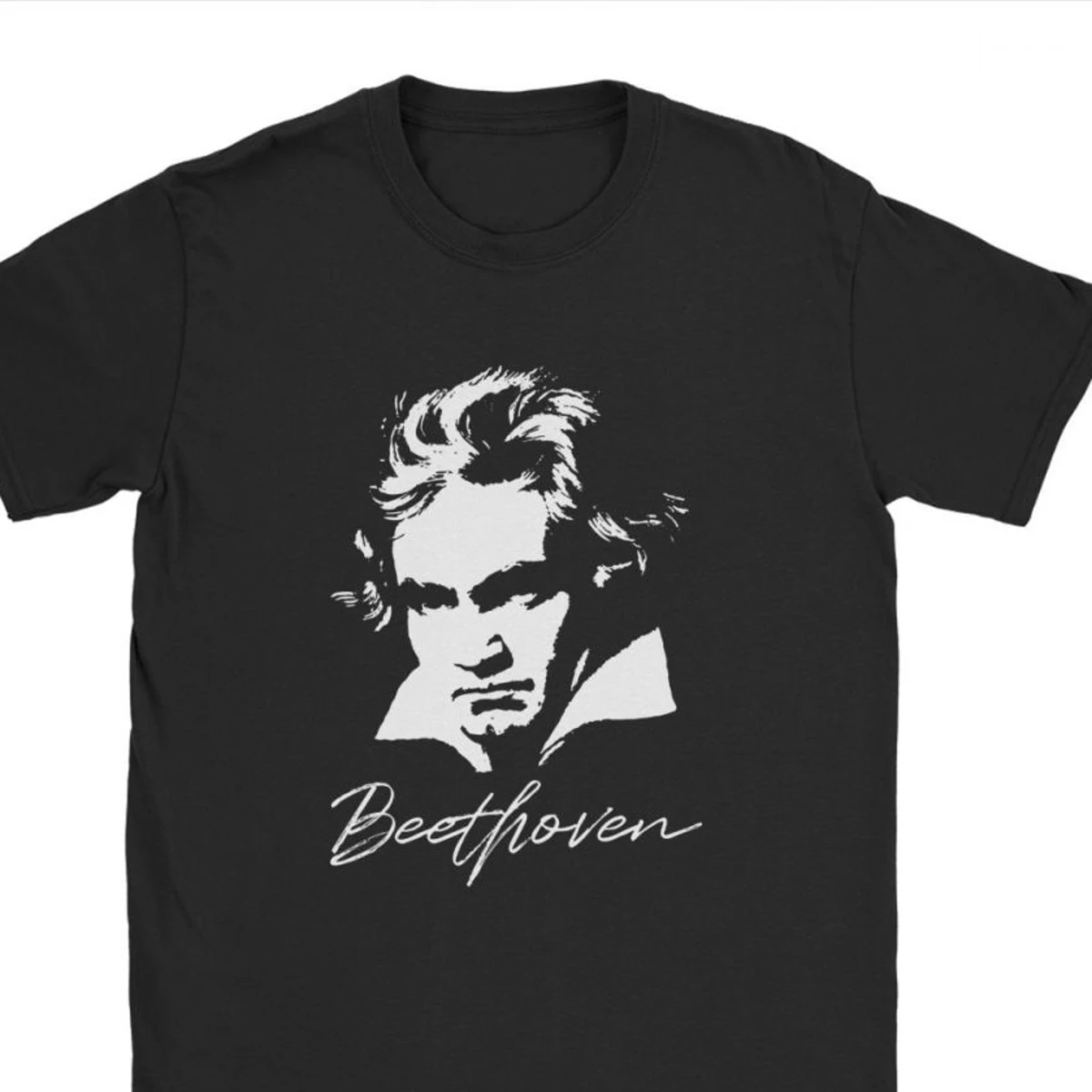 Men Ludwig Van Beethoven Tshirts Music Classical Composer Novelty Crewneck Fitness Premium Cotton Tees Casual T Shirt