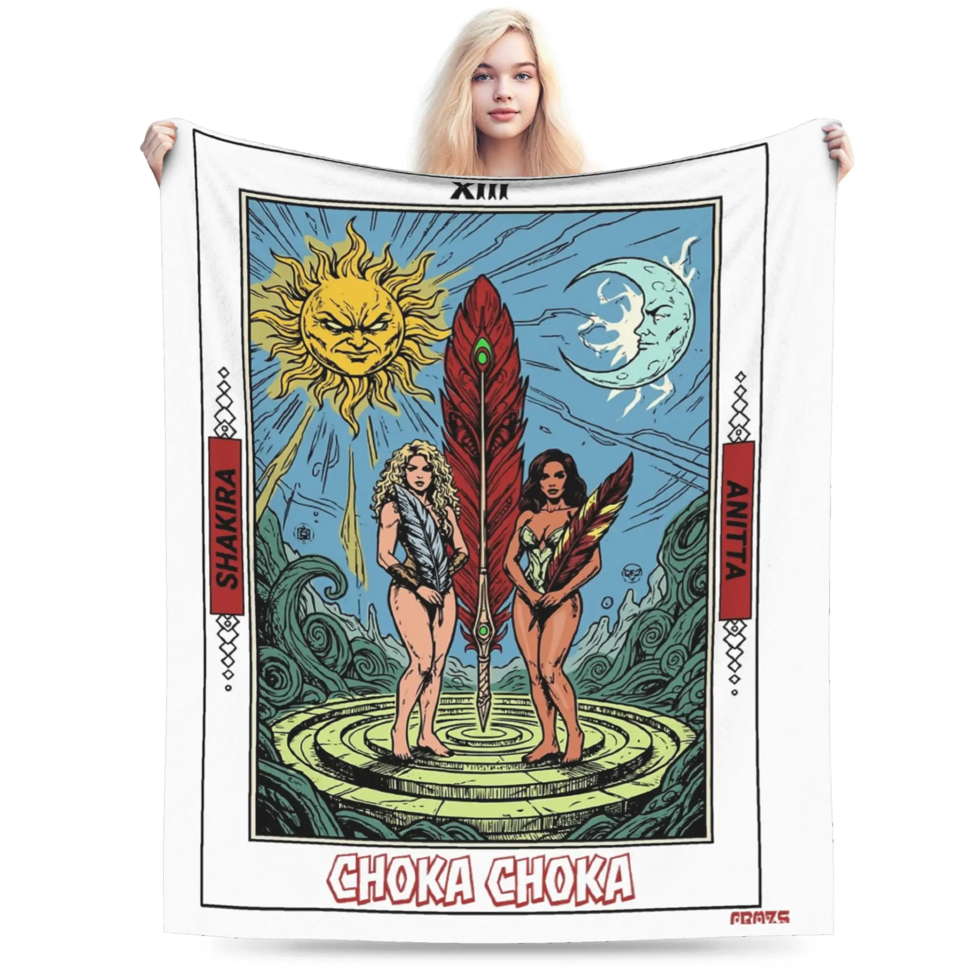 Manta Anitta y Shakira Choka Choka, decoración textil de franela, manta fina multifunción para sofá, cama, colchas