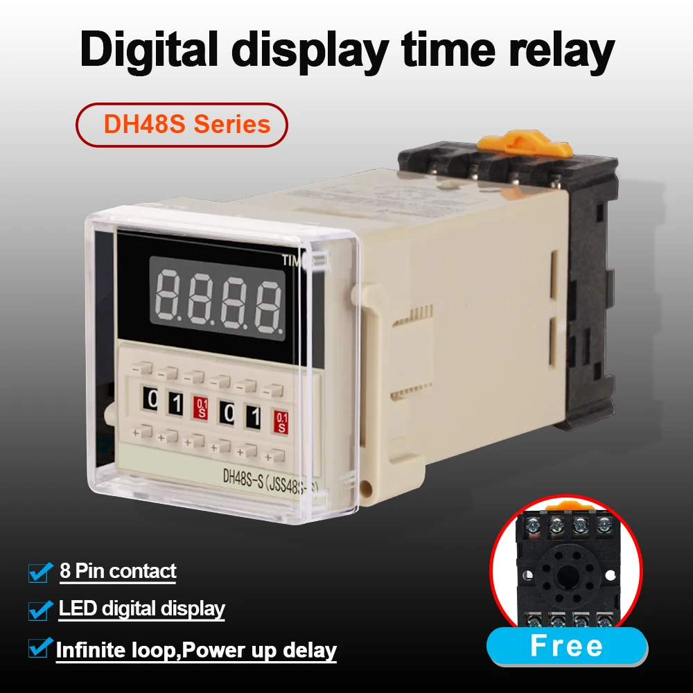 DH48S Digital Display Time Relay Cycle Delay Relay AC36V DC12V24V Time Controller