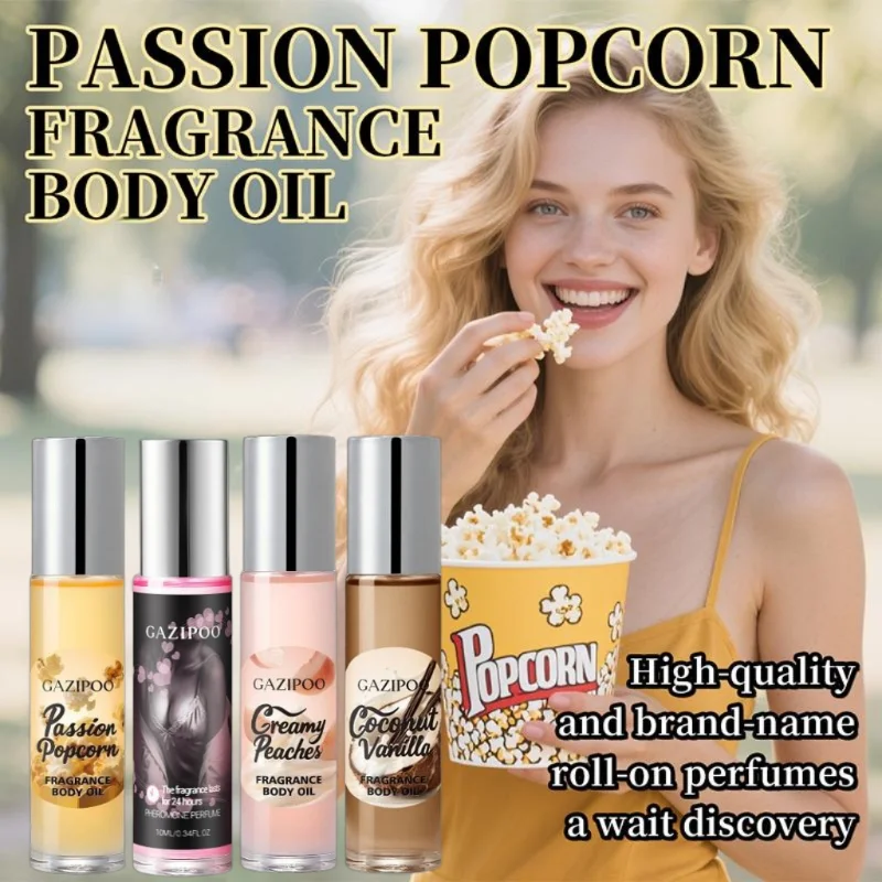 Rodillo De aceite esencial Gourmet, Perfume, coco, vainilla, palomitas De maíz, leche, avena, almendra, galletas, crema, fragancia De melocotón, Eau De Toilette