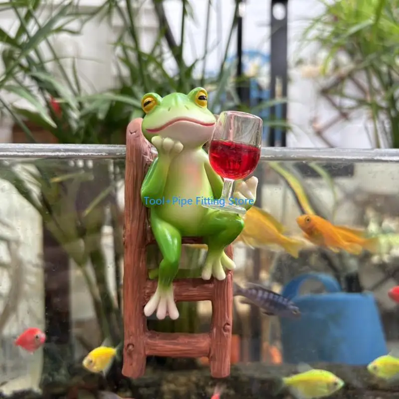 F92B Whimsical Frogs Climbing Sculpture With Ladder Detail Outdoor Resin Artwork For Garden Wall Accent