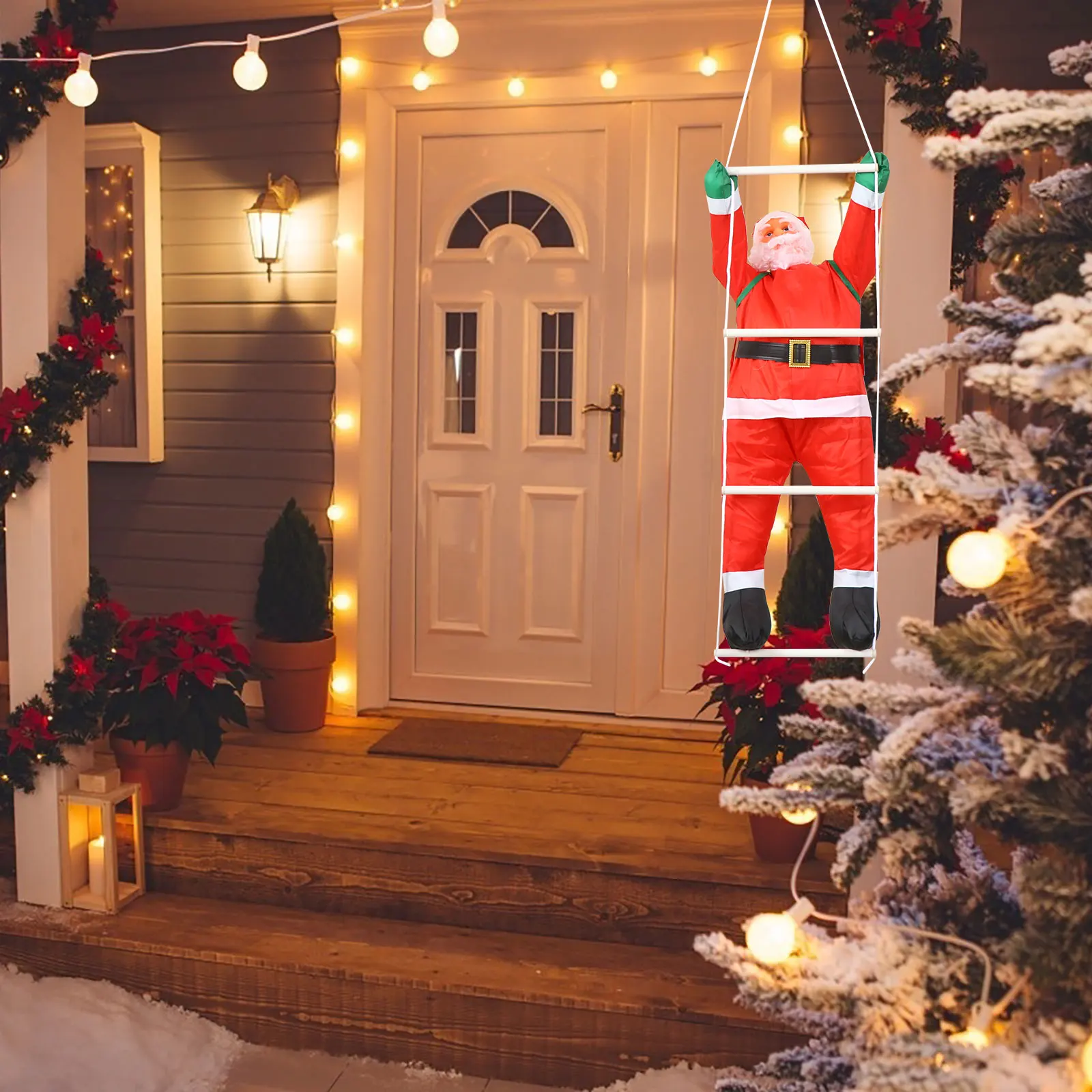 

Santa Pendant Ladders Christmas Hanging Decor Tree Xmas Claus Oxford Cloth Ornament