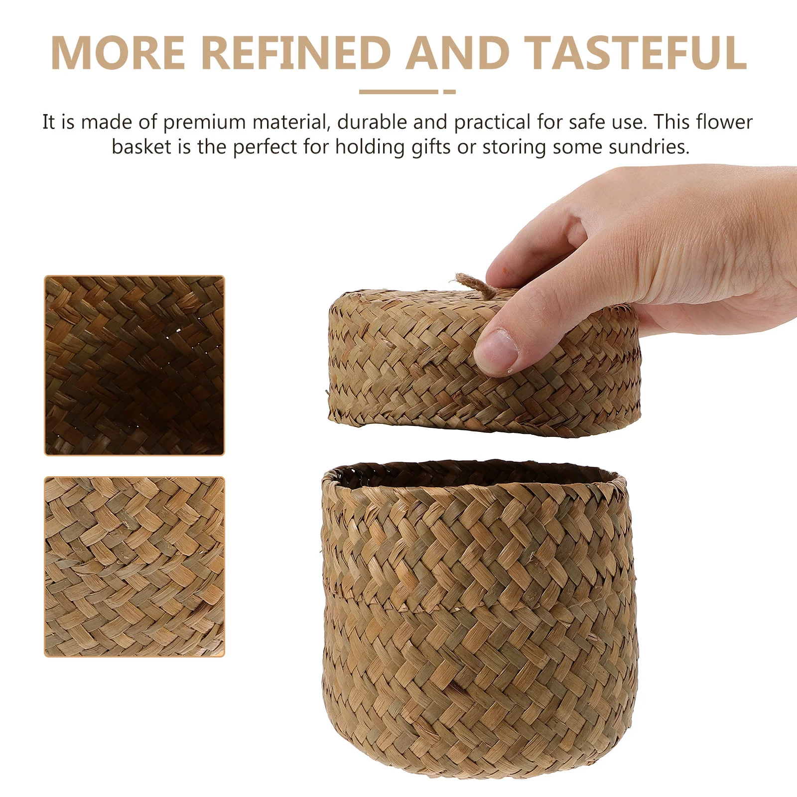 

Handmade Woven Flower Basket Decorative Storage Basket For Home Wedding Party Gift Wrapping Box Light Weight Creative Sundries