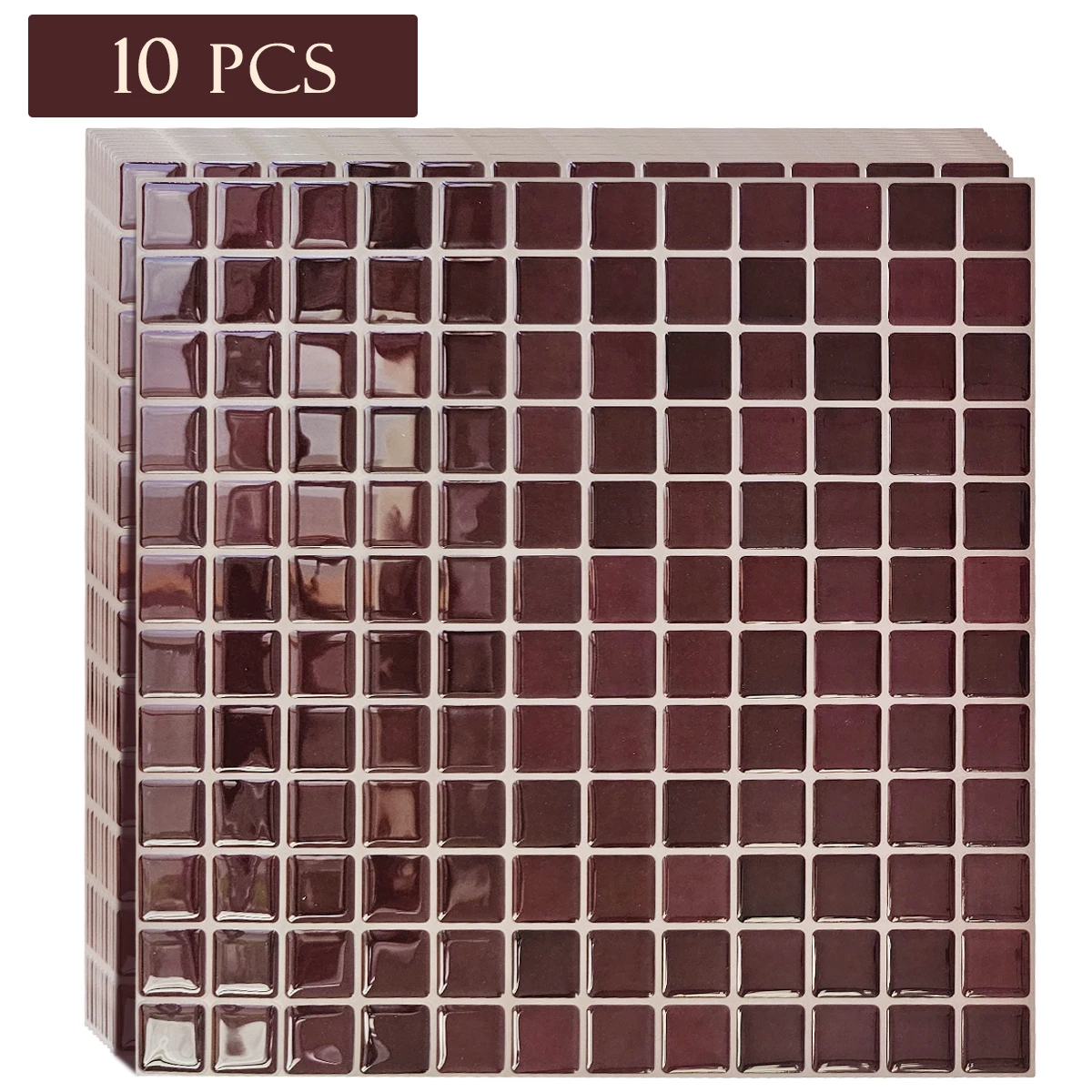 10/30 PC zelfklevende wandtegel keuken backsplash geschikt voor keuken wanddecoratie vierkant 10,5 "x 10,5" 3D mozaïekstijl