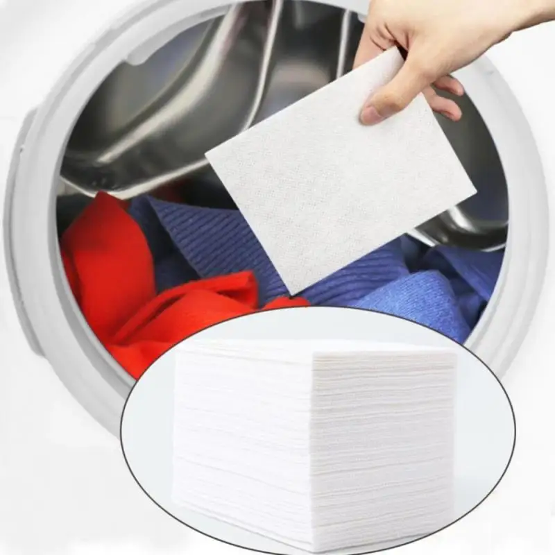 100pcs Laundry Paper Anti-staining Laundry Tablets Washing Machine Color-absorbing Tablets Laundry Bubble Paper Household