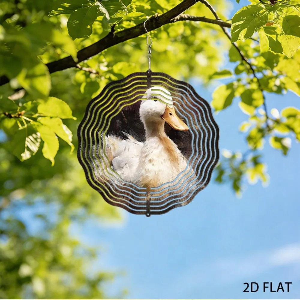 

White Duck Wind Chime Iron Garden Art Outdoor Hanging Decor Relaxing Unique
