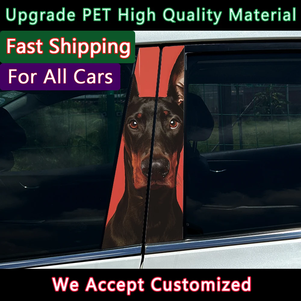 Doberman Pinscher Dog Car Stickers Auto B Pillar Waterproof Halloween Decoration DIY Car Doors Pillar Sunscreen Vinyl Decals