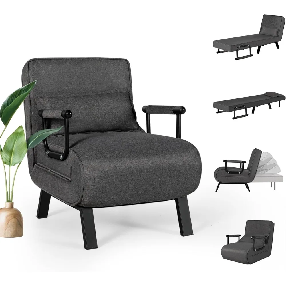 

Sleep Chair Bed, Comfy Convertible Sleeper Chairs for Adults, 5 in 1 Folding Sofa Bed with 5-Position Adjustable Backre