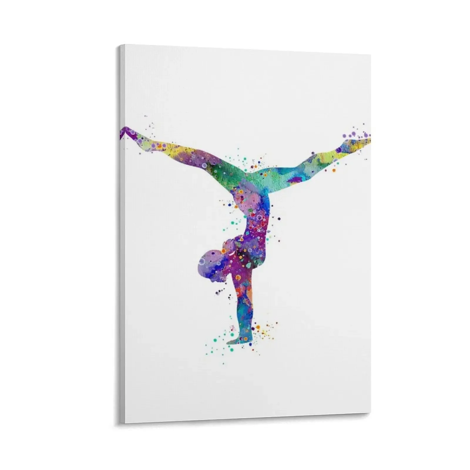 

Girl Gymnastics Handstand Watercolor Silhouette Canvas Painting decorative items for home anime Posters on the wall